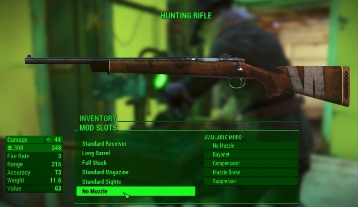 A basic Hunting Rifle in Fallout 4