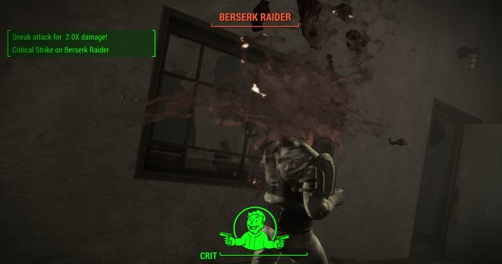 A critical hit plus sneak attack combo in Fallout 4
