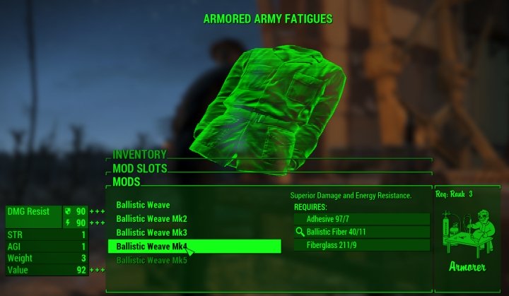 Fallout 4 Ballistic Weave Armor Mod Getting It