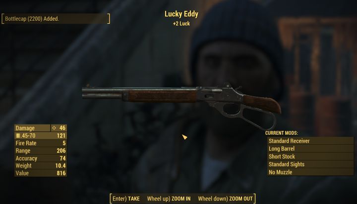 Lucky Eddie is a gun with +2 Luck