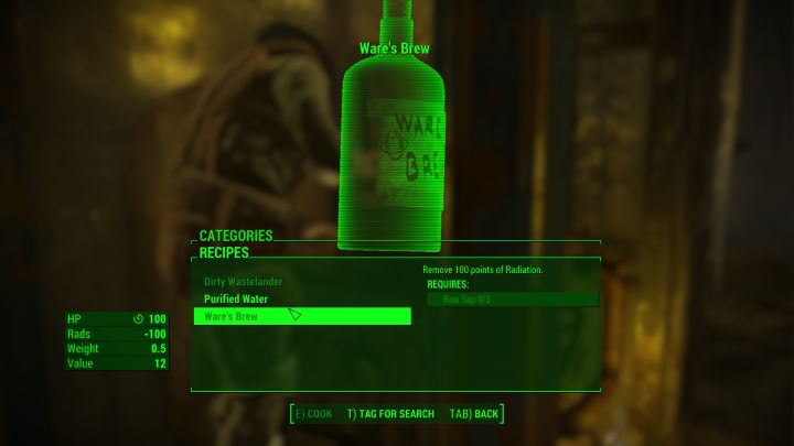 The Ware's Brew Recipe in Fallout 4