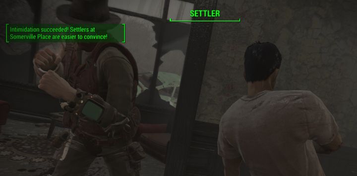 roughing up a settler in Fallout 4 Nuka World