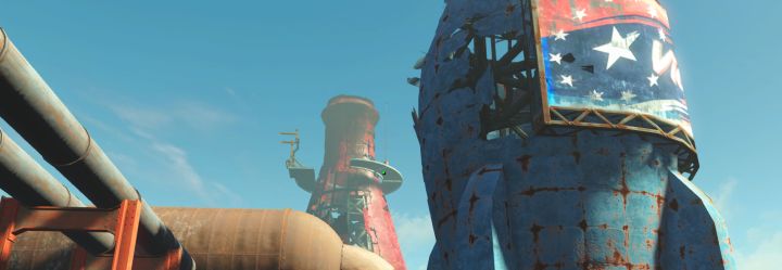 The raider flag pole for the world of refreshment at the nuka cola bottling plant