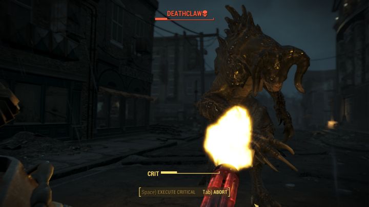 A Deathclaw in Fallout 4 during the When Freedom Calls quest