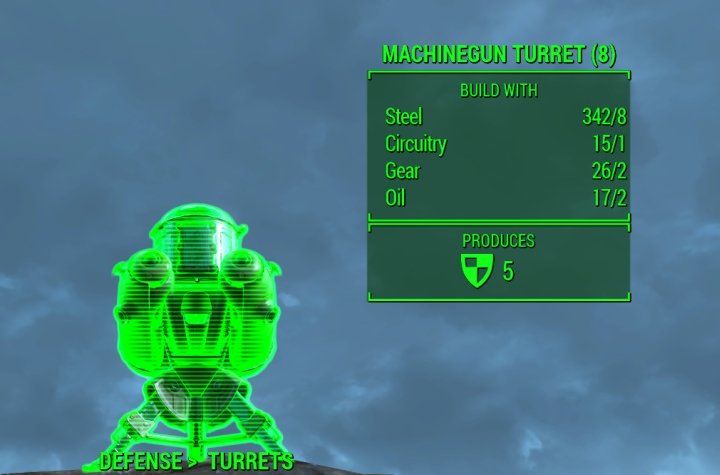 A defense turret in Fallout 4