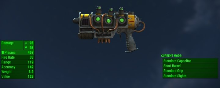 Fallout 4 Pistols Weapon Stats Vats Ap Cost Ammo Type